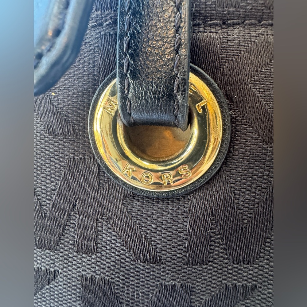 MICHAEL KORS Black/Black Monogram Fabric Tote - Picture 6 of 12